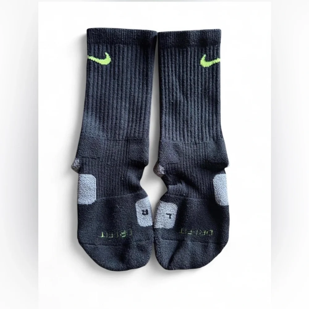 Nike Elite Basketball Socks Youth Small Black Neon Green